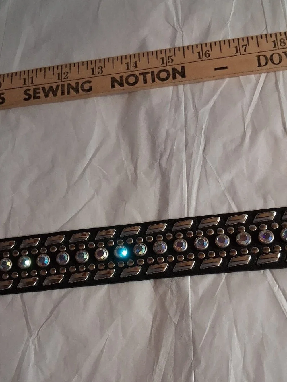 Black Rhinestone Western Belt with Ornate Silver Buckle - Nocona